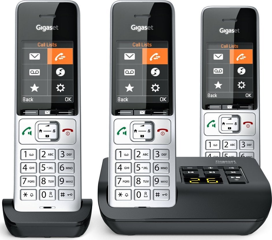 Telefon pa tel Gigaset COMFORT 500A Trio, analog DECT, sekretari telefonike, i zi