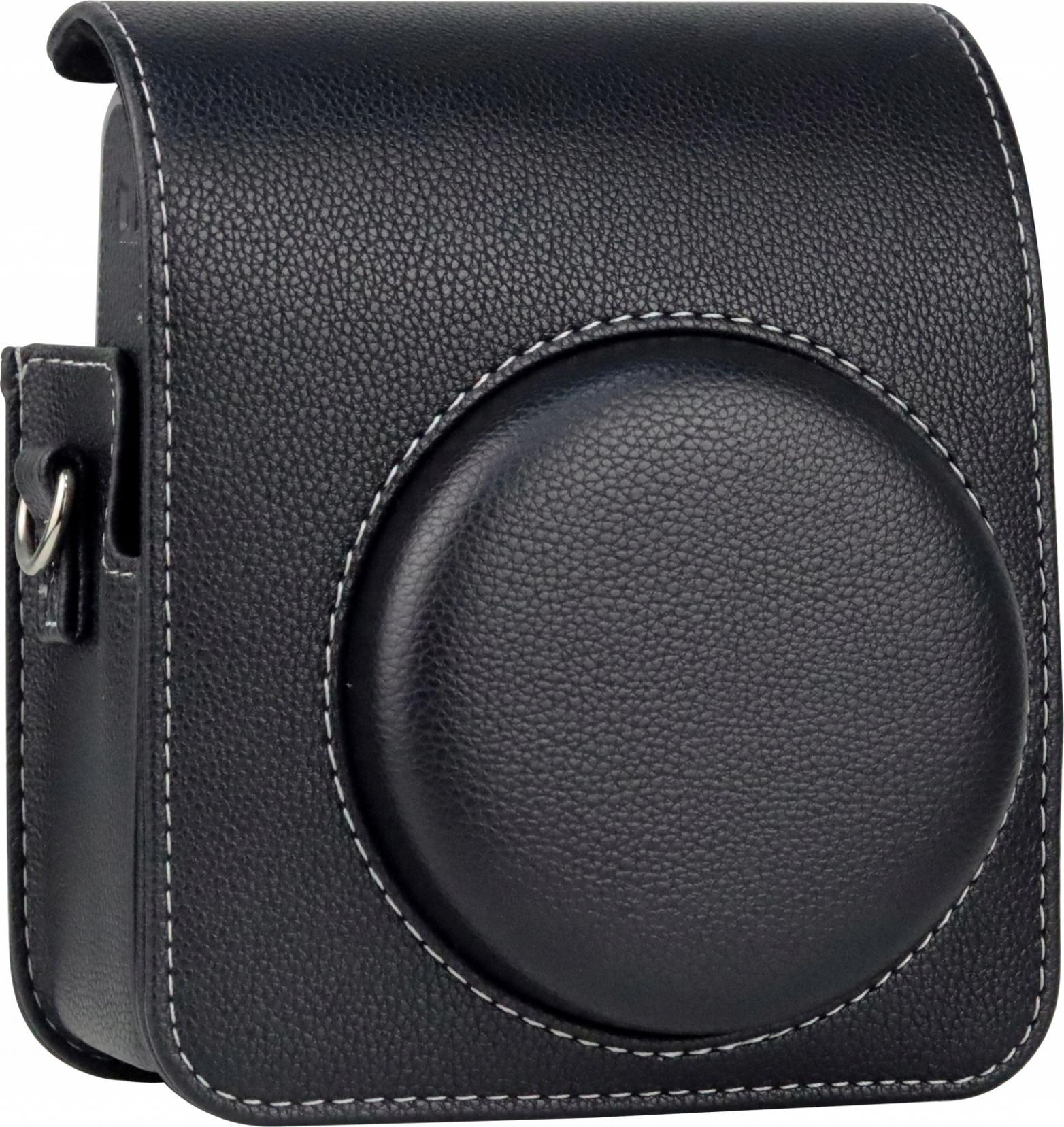 Këllëf aparati LoveInstant për Fujifilm Instax Mini 40, lëkurë eko, me rrip, i zi