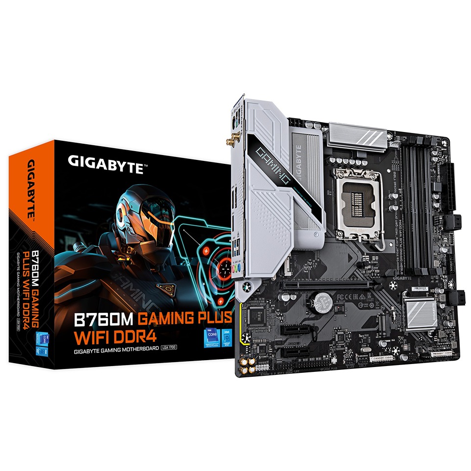 Pllakë amë GIGABYTE B760M Gaming Plus WIFI DDR4, Micro ATX, Wi-Fi 6, e zezë