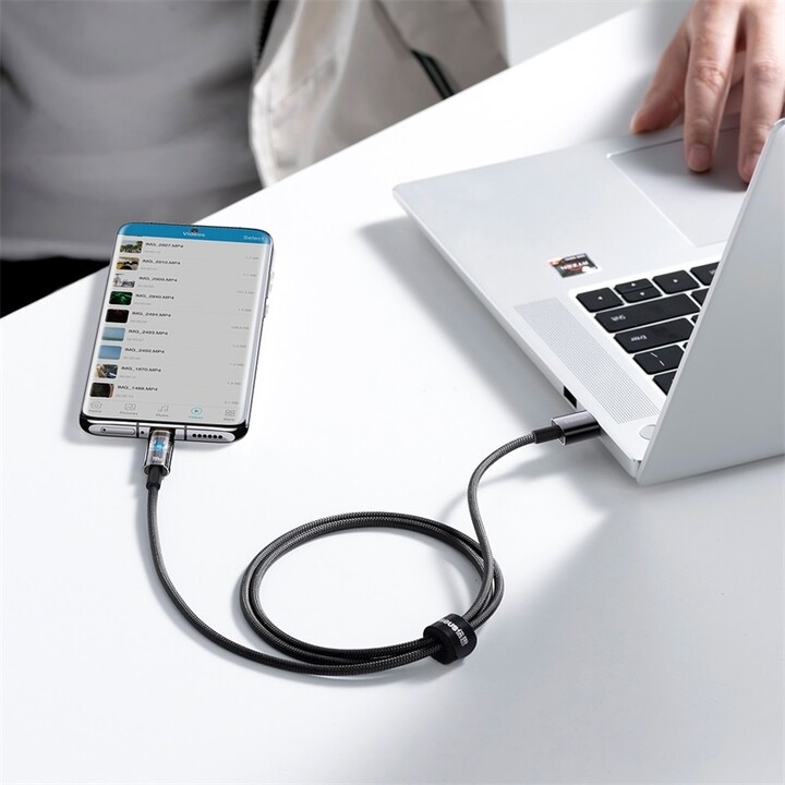 Kabllo Baseus Explorer Series USB-A - USB-C, 100W, 1m, e zezë