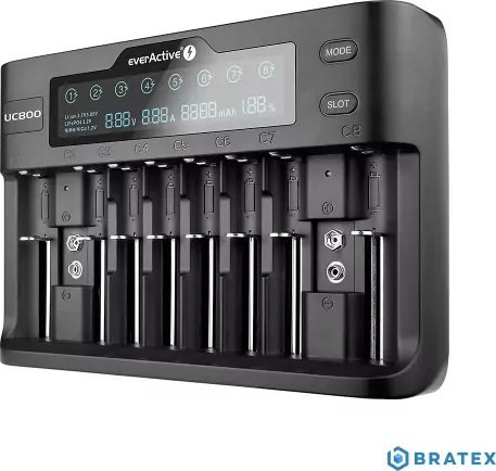 Karikues universal EverActive UC-800, 10 kanale, ekran LCD, i zi