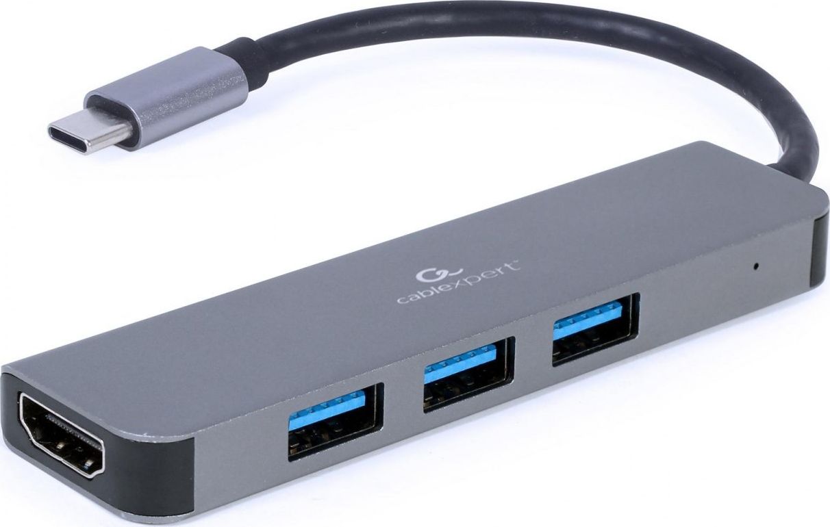 Dock USB C Cablexpert A CM COMBO2 01, HDMI, USB 3.0, gri