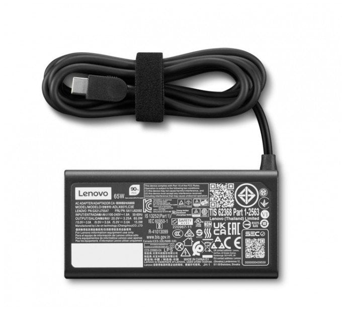 Adaptues karikues Lenovo 65W Standard USB C Gen 2, për notebook, i zi