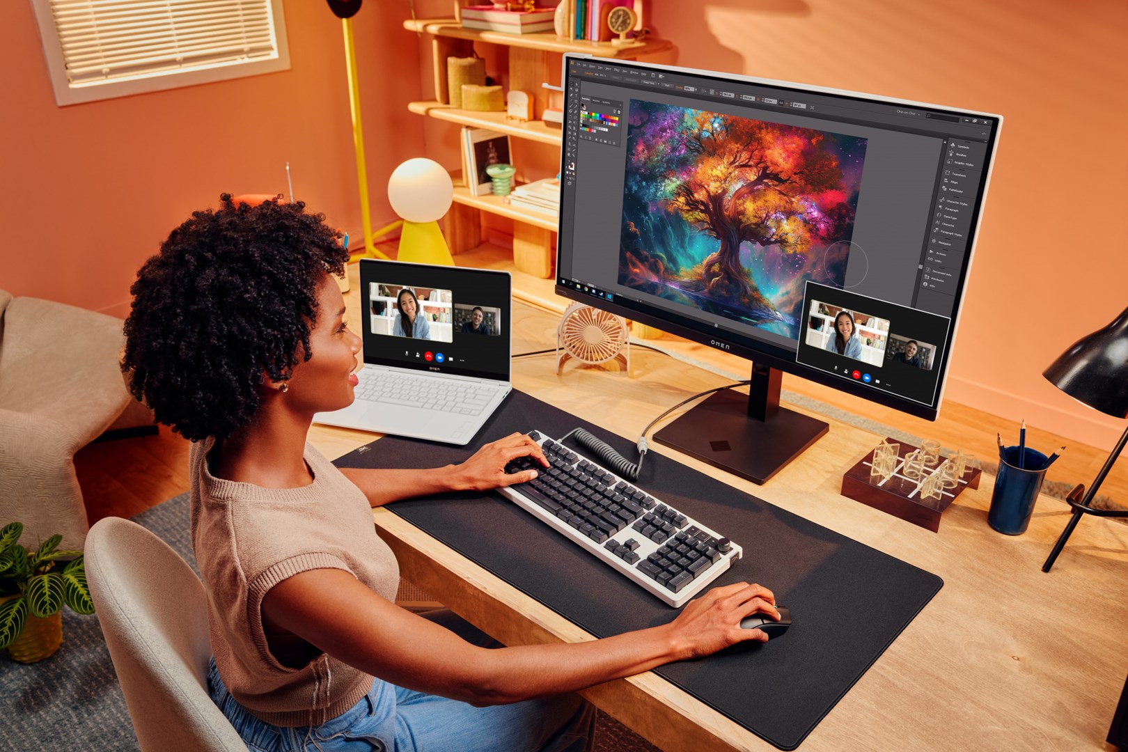 Monitor HP OMEN Transcend, 31.5" UHD OLED 240Hz, i bardhë/zi