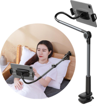 Mbajtëse telefoni dhe tableti Baseus, krah i gjatë fleksibël, kapëse tavoline, e zezë