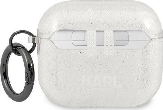 Mbulesë mbrojtëse Karl Lagerfeld KLA3UKHGS, për AirPods 3, TPU, me shkëlqim, argjend