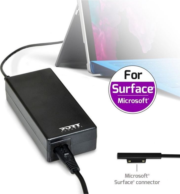 Adapter karikues për laptop Port Designs 900102, 60W, Surface Plug, i zi