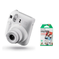 Set Fujifilm, fotoaparat Instax Mini 12 + 10 copë filma fotografik, i bardhë