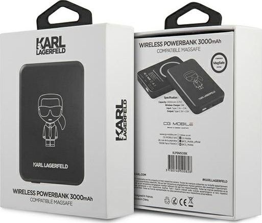 Karikues portativ Karl Lagerfeld MagSafe, 3000mAh, 5W, i zi
