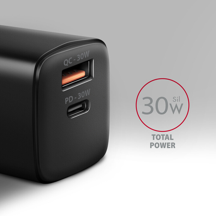 Karikues AXAGON ACU-PQ30, USB-A, USB-C, PD, QC4+, 30W, i zi