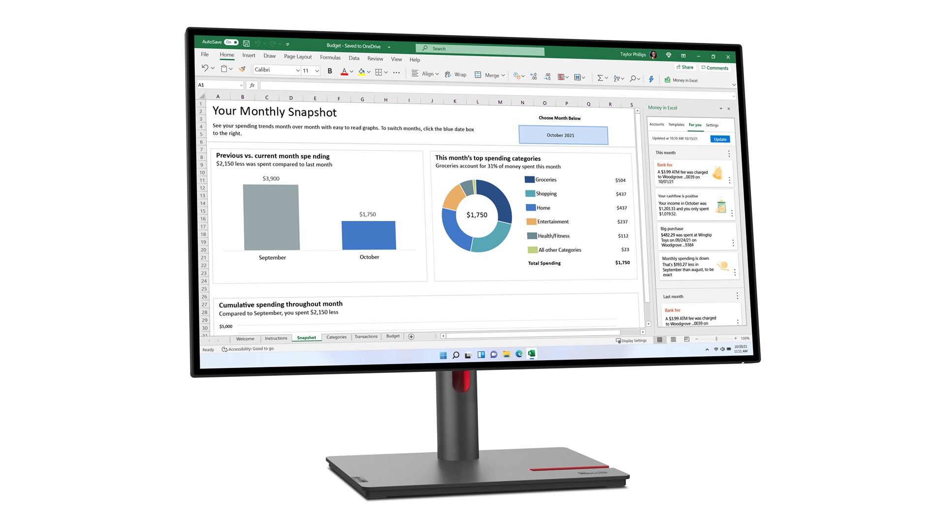 Монитор Lenovo ThinkVision P27h-30, 27\", QHD, IPS, црн