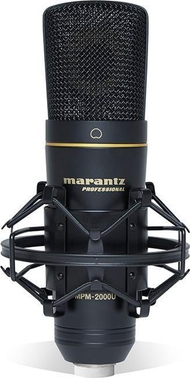 Mikrofon kondensator Marantz Professional MPM2000U, USB, me pop-filter dhe shock-mount, me kuti alumini