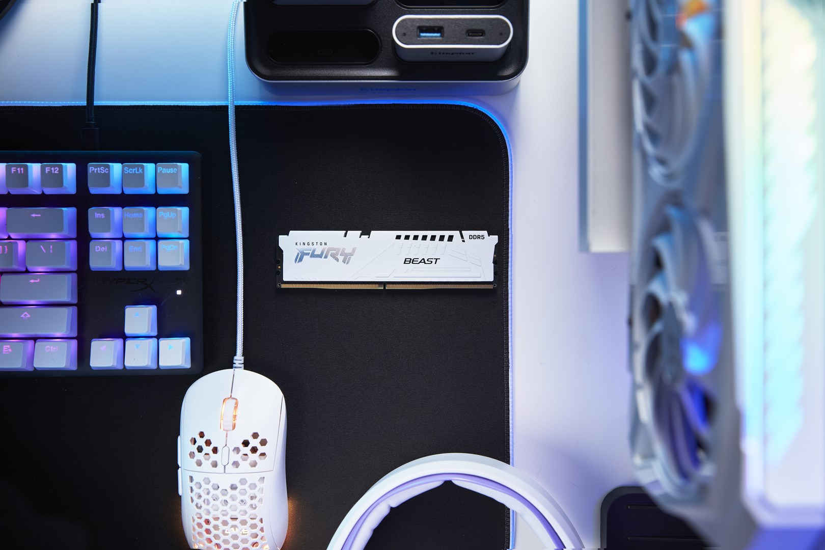 Меморија Kingston Fury Beast, 32GB (2x16GB), DDR5, 5200MT/s, CL40, бела