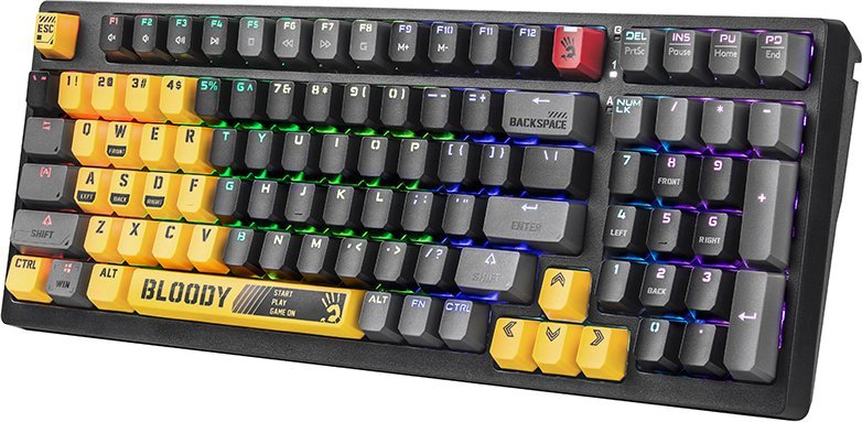 Tastierë mekanike A4TECH Bloody S98 Sports Lime, Bloody Red Plus switches, me drita, e gjelbër