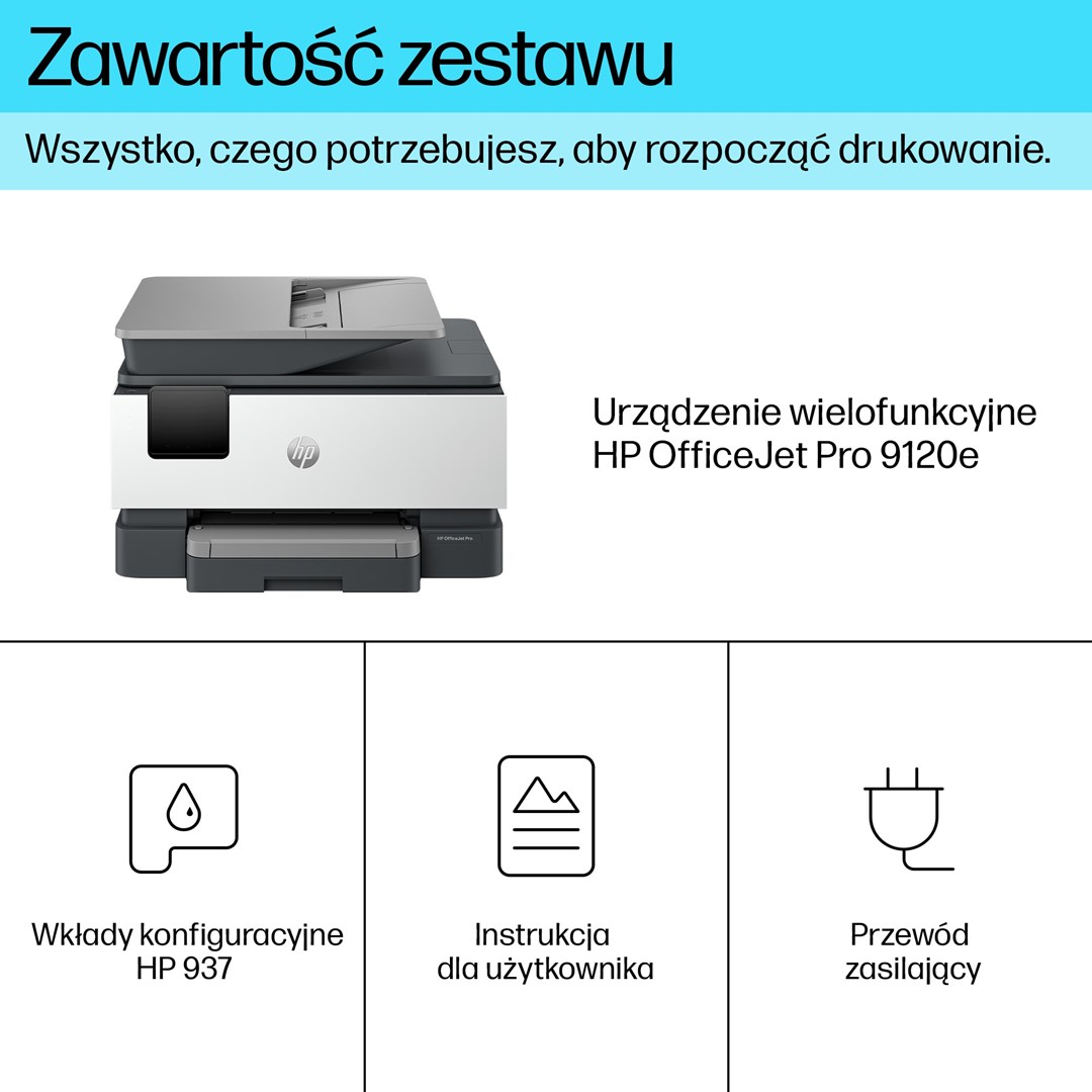 Printer HP OfficeJet Pro 9120e All-in-One, i zi/i bardhë