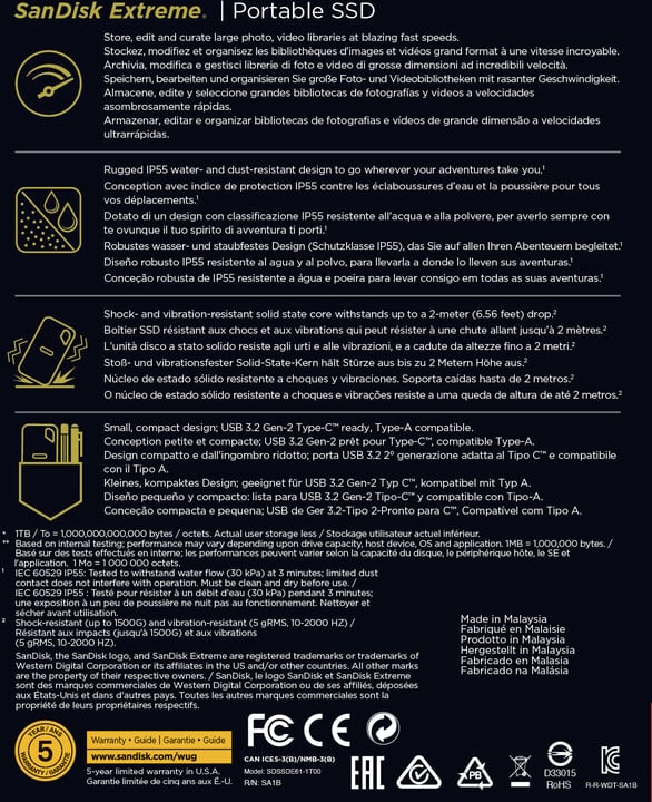 Hard disk SanDisk Extreme Portable V2 - 1TB, i zi