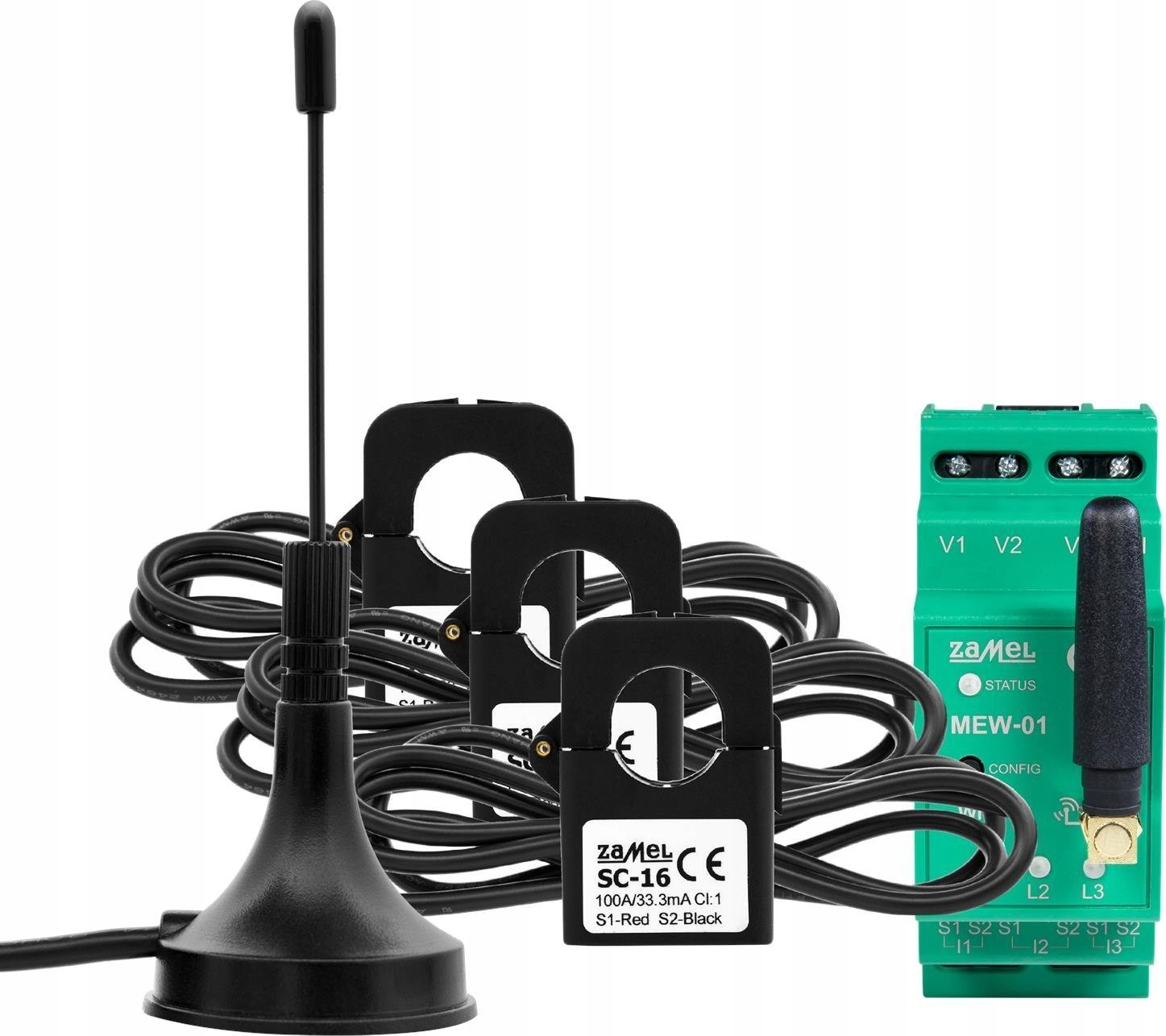 Monitor energjie elektrike Zamel SPL10000031 MEW-01/ANT, Wi‑Fi 3 faza, 100A, i gjelbër