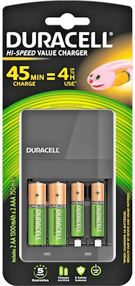 Karikues i baterive Duracell CEF14 (118577), 2 x AA, 2 x AAA