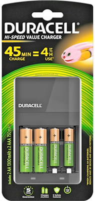 Karikues i baterive Duracell CEF14 (118577), 2 x AA, 2 x AAA