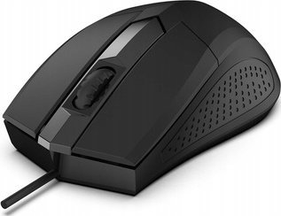 Maus optik Focus USB, 1200 DPI, 3 butona, me kabllo, i zi