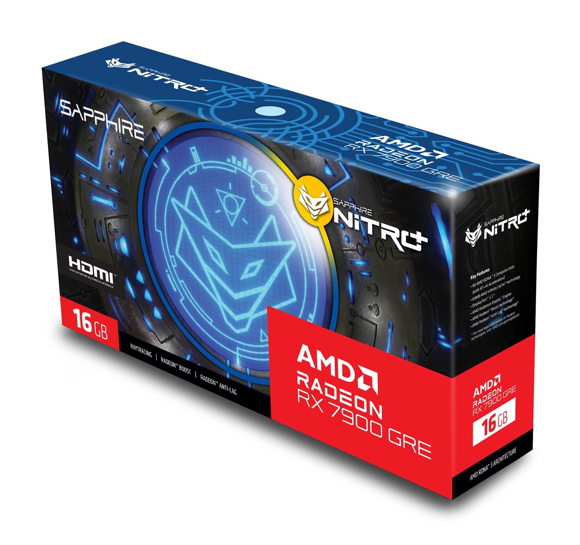 Kartë grafike Sapphire Nitro+ Gaming AMD Radeon RX 7900 GRE, OC, 16 GB GDDR6