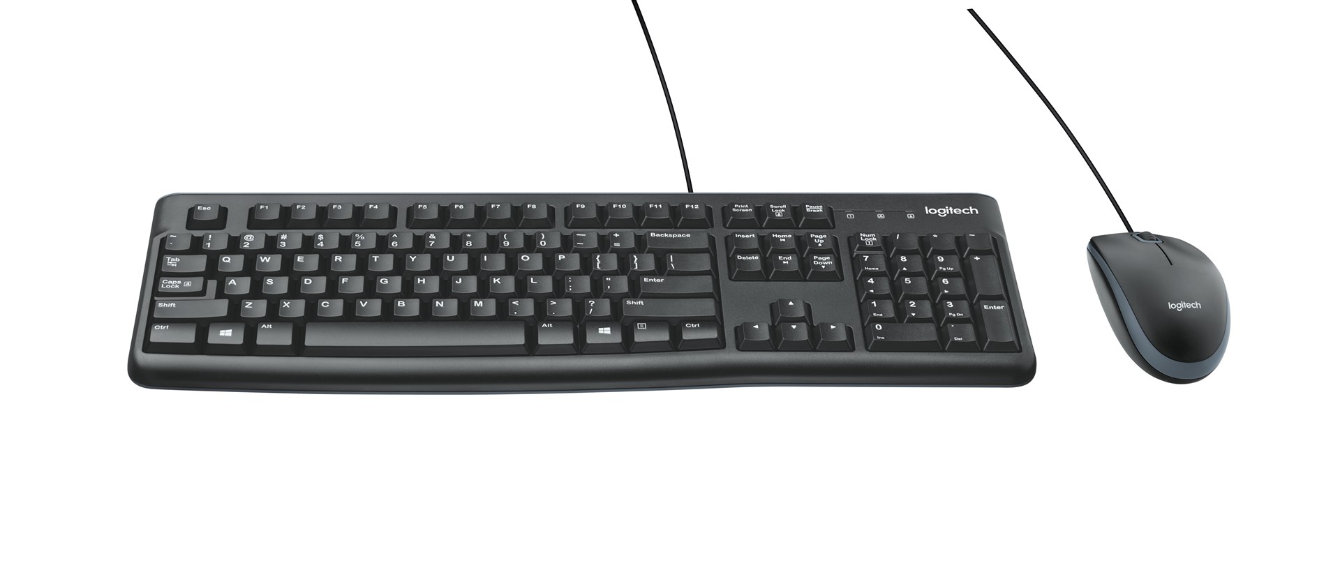 Set tastierë dhe maus Logitech Desktop MK120, USB, i zi
