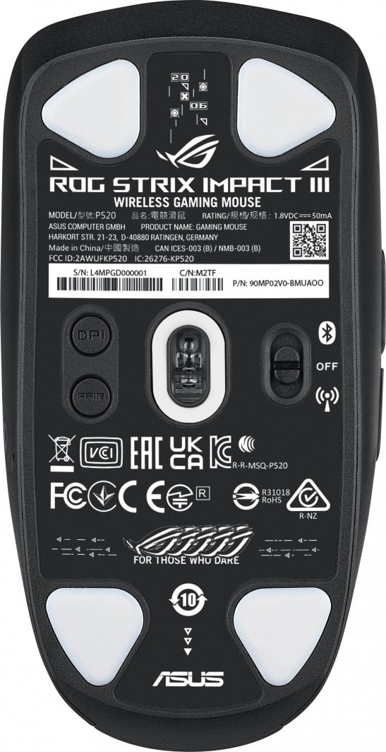 Маус ASUS ROG Strix Impact III Wireless, 36.000 DPI, црн