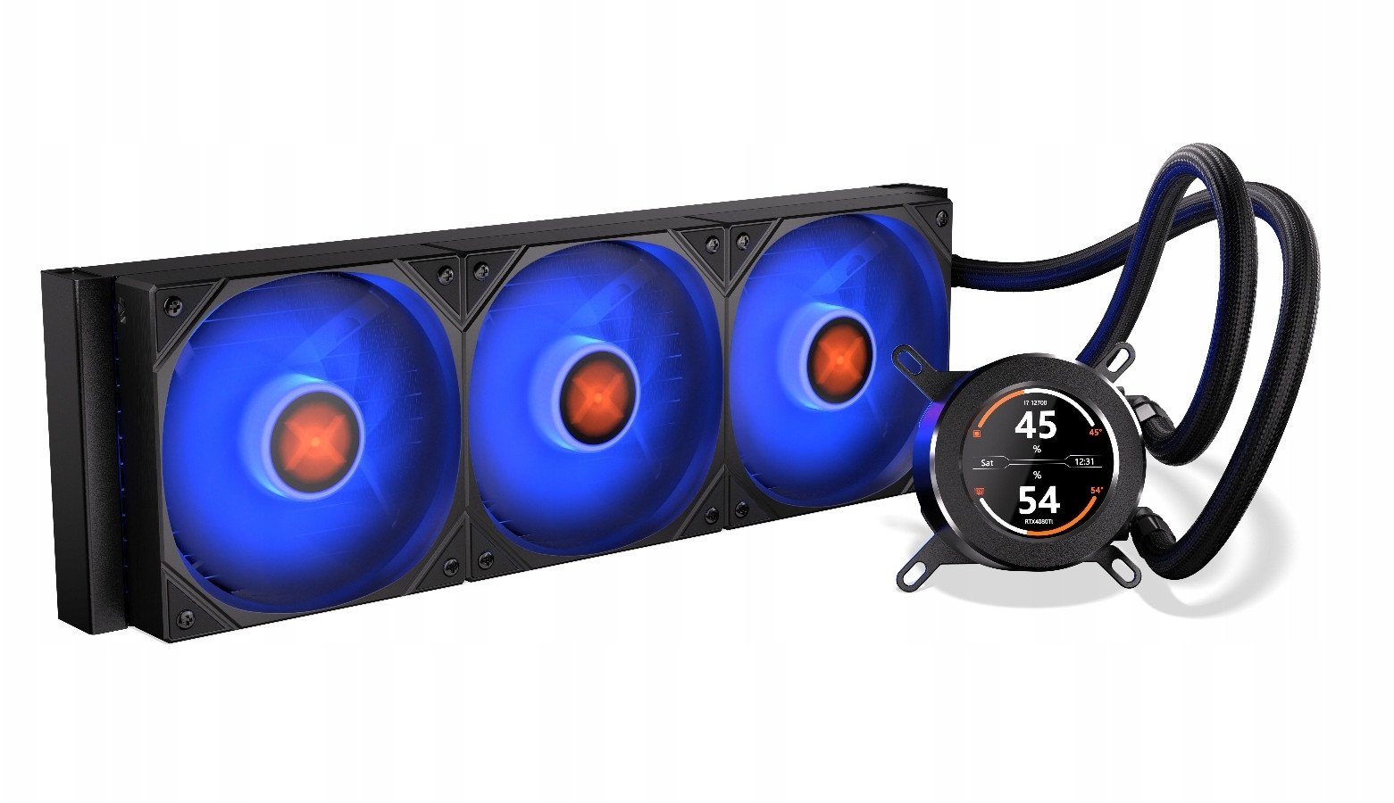 Ftohës uji për procesor Krux HydroGlance 360 LCD, radiator 360mm, ARGB, i zi