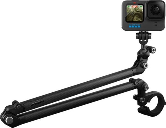 Mbajtëse GoPro Boom + Bar Mount, krah fibër karboni, montim në timon dhe shtyllë sediljeje, e zezë