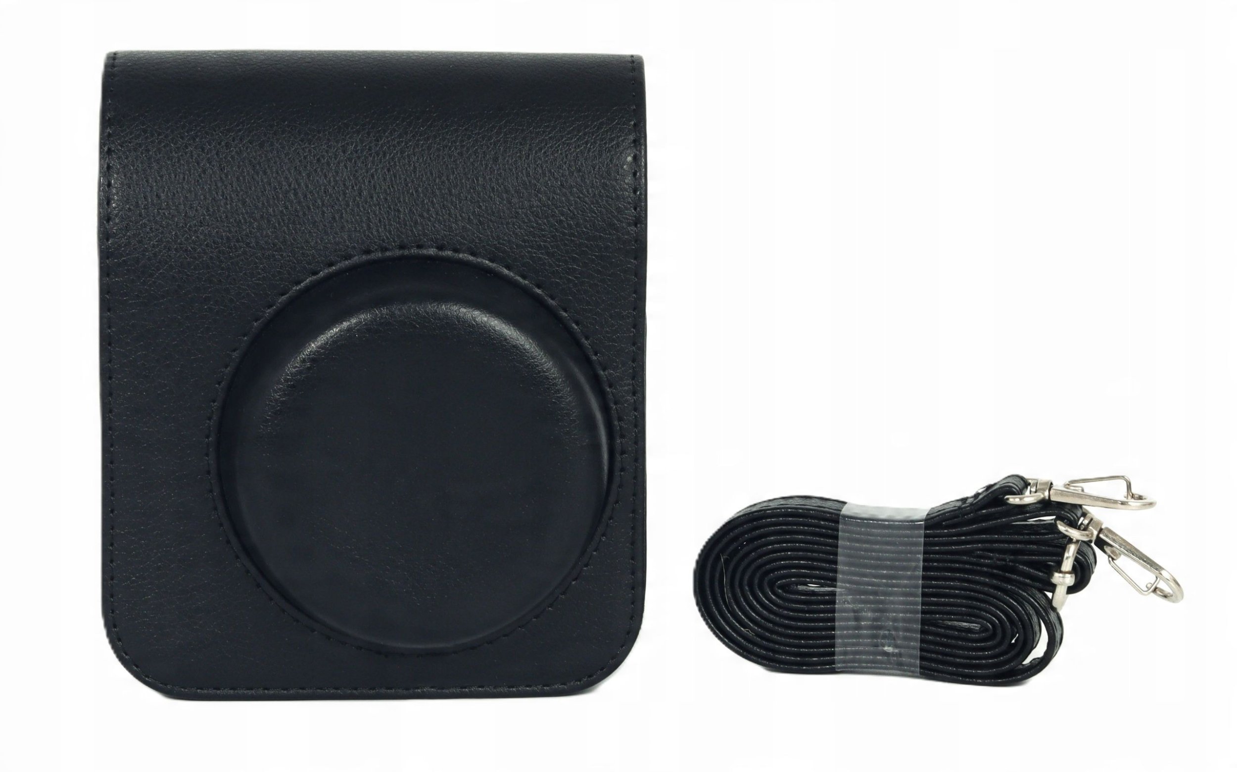 Çantë mbrojtëse LOVE INSTANT për kamera Fujifilm Instax Mini 41, lëkurë eko, me rrip, e zezë