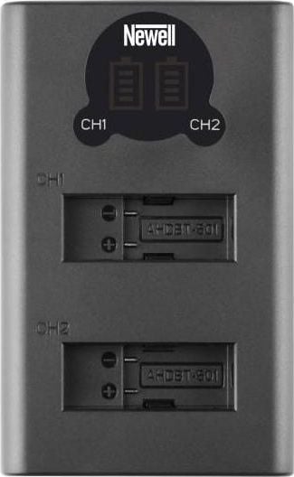 Двоканален полнач за камера Newell DL-USB-C, за батерии AABAT-001, црн