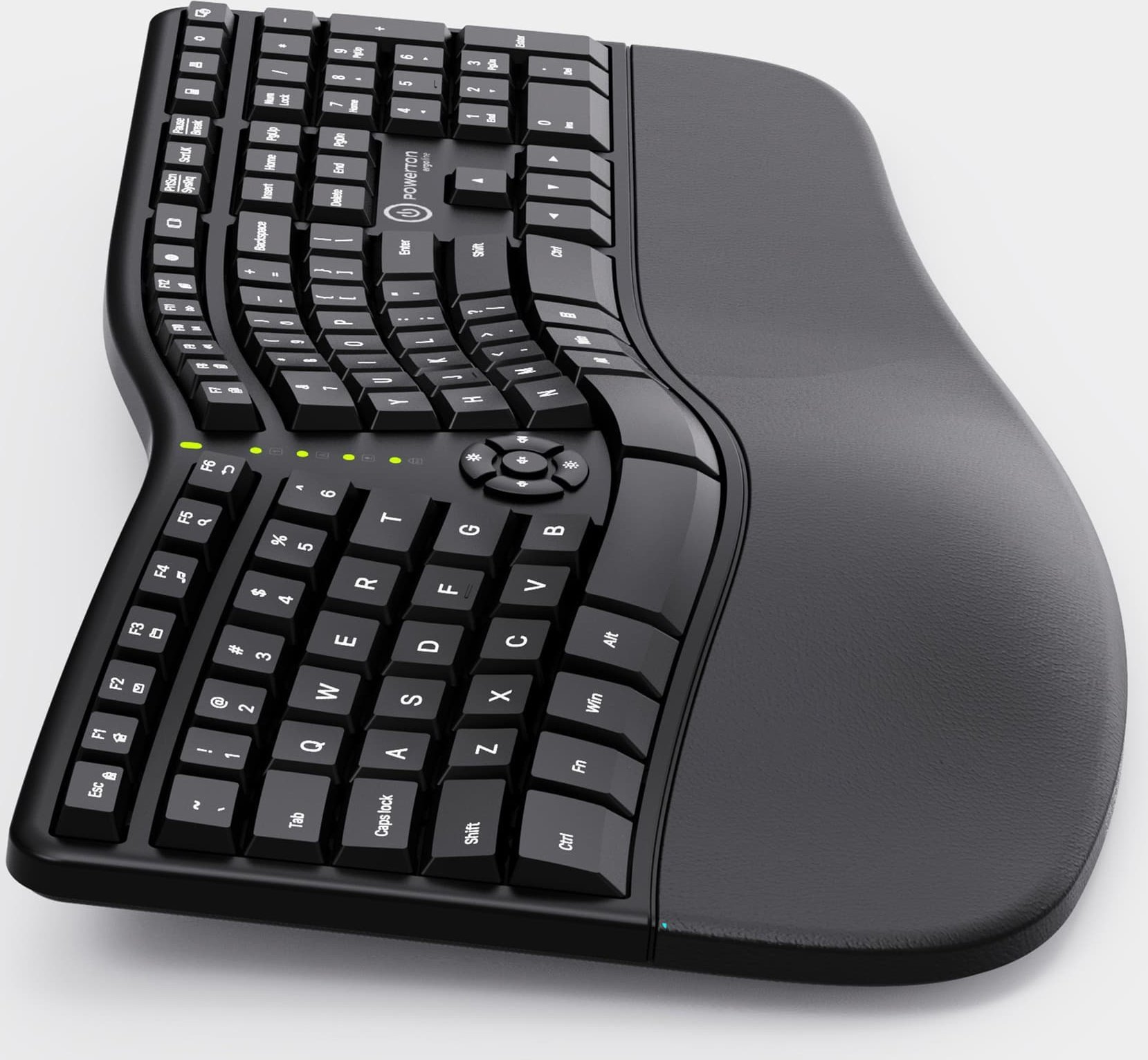 Тастатура Powerton ERGO LANA, ергономска, со USB кабел, CZ SK, црна