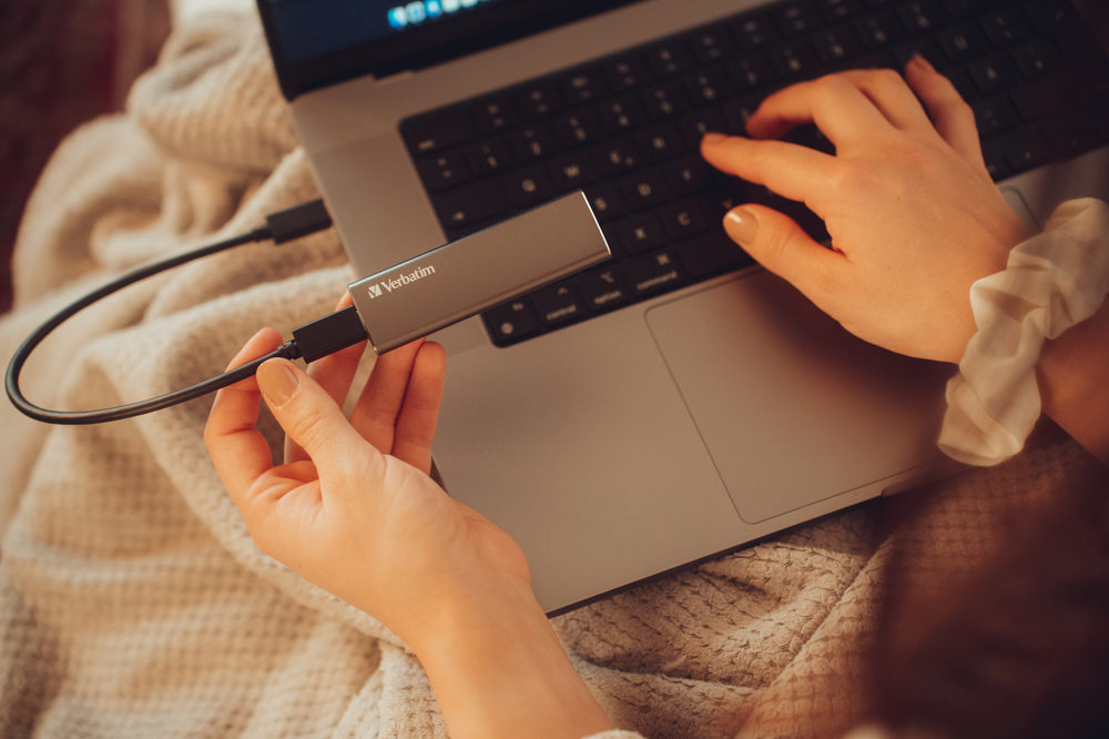 Disk i jashtëm Verbatim SSD, 1TB, USB 3.2 Gen 2, i hirtë