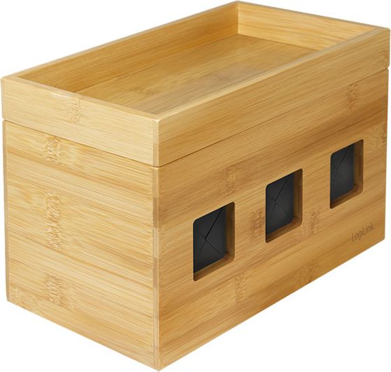 Kuti organizuese për kabllo LogiLink KAB0076, bambu, 1 copë, kafe e çelur