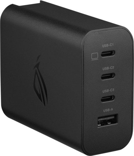 Karikues universal ASUS ROG 140W USB C GaN, 4 porta, karikim i shpejtë, i zi