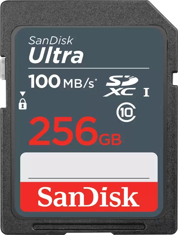 Kartë memorie SanDisk Ultra SDSDUNR 256GB, SDXC, 100MB/s, e zezë