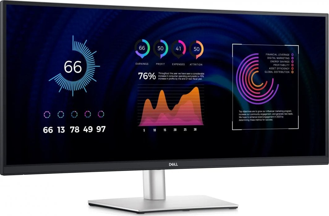 Монитор Dell P3424WE, 34", UWQHD, 60Hz, црна/сребрена