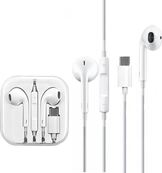 Kufje Vega Universal, lidhje Type C, me telekomandë, të bardha