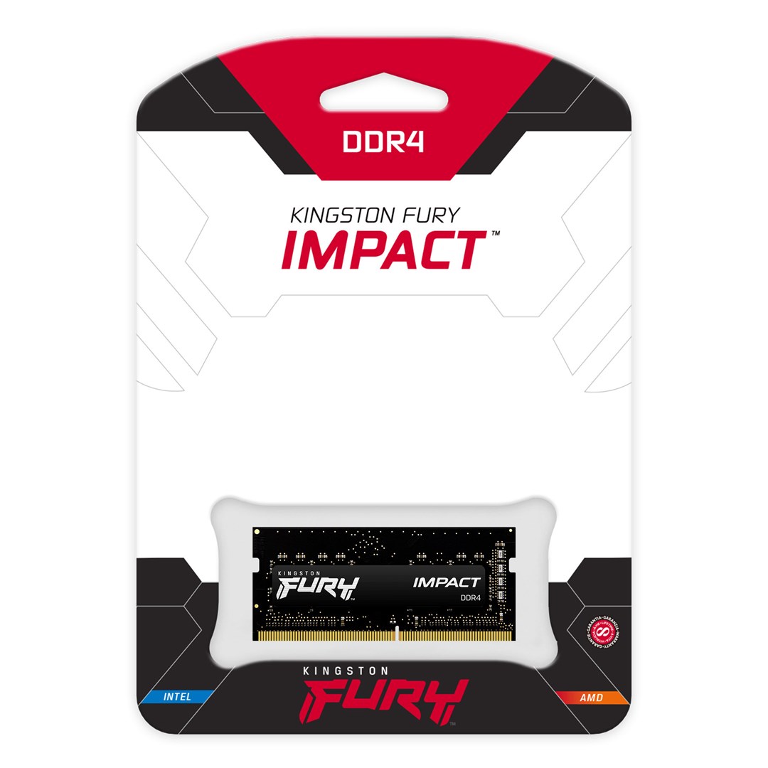 Memorie RAM Kingston Fury Impact, 8GB, DDR4, 2666MHz, e zezë
