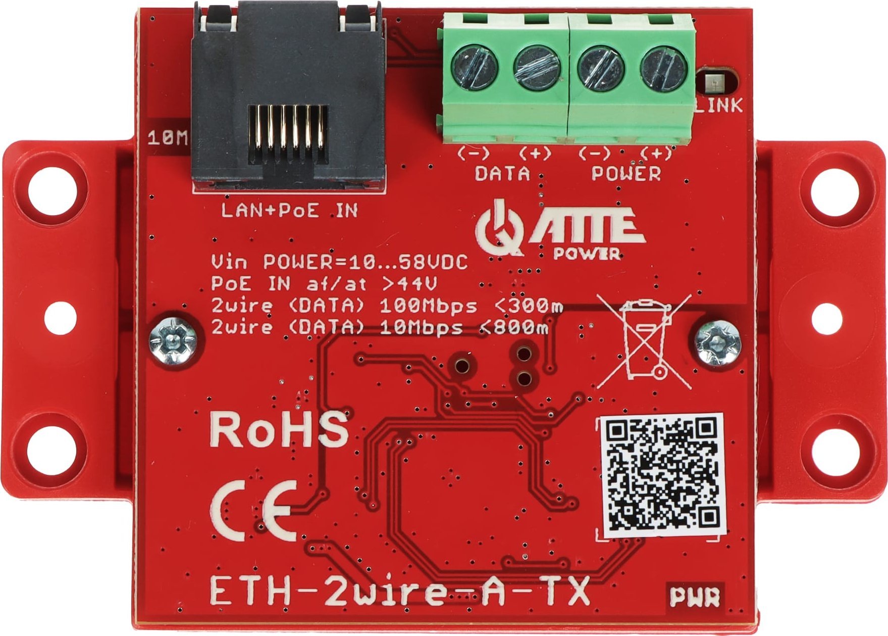 Set konvertuesish UTP në 2-WIRE Atte ETH-2WIRE-A-SET2, LAN, PoE