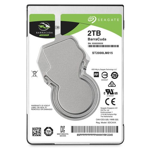 Hard disk i brendshëm Seagate Barracuda, 2TB, 2.5", 5400 RPM, Serial ATA III