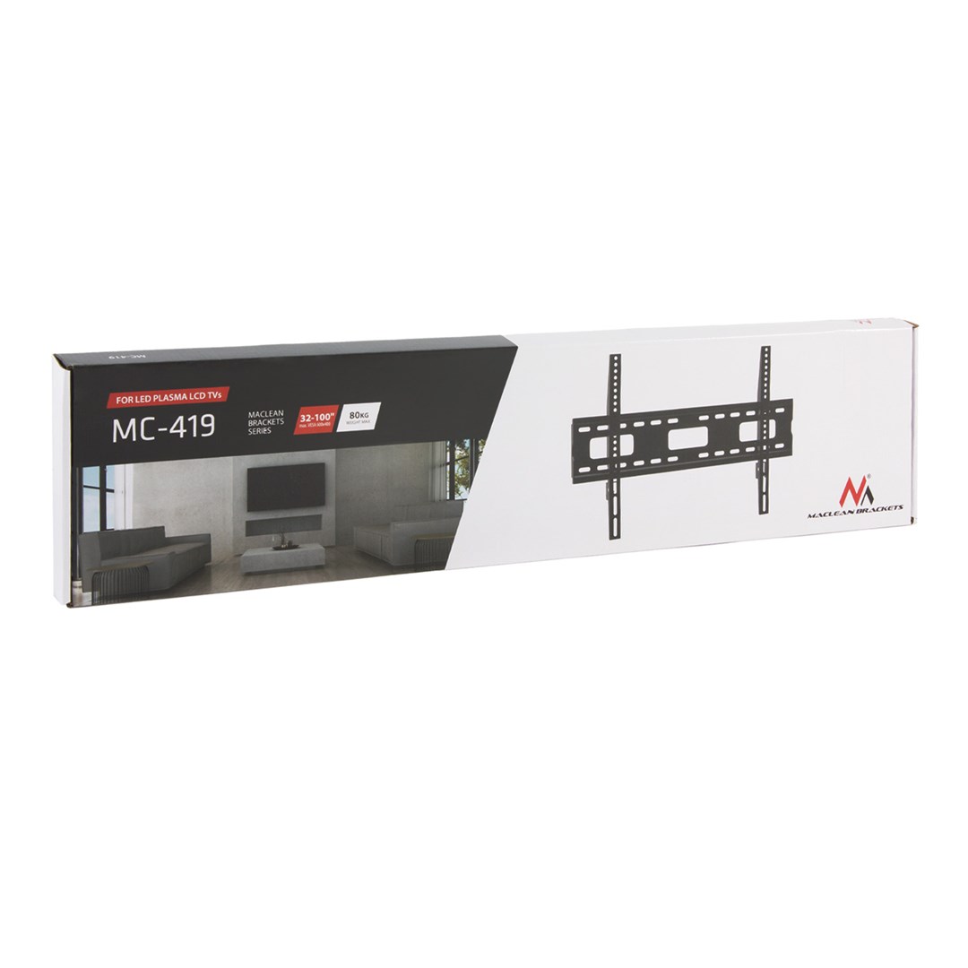 Mbajtëse për TV Maclean MC-419, 32-100", VESA 600x400, 80 kg, e zezë