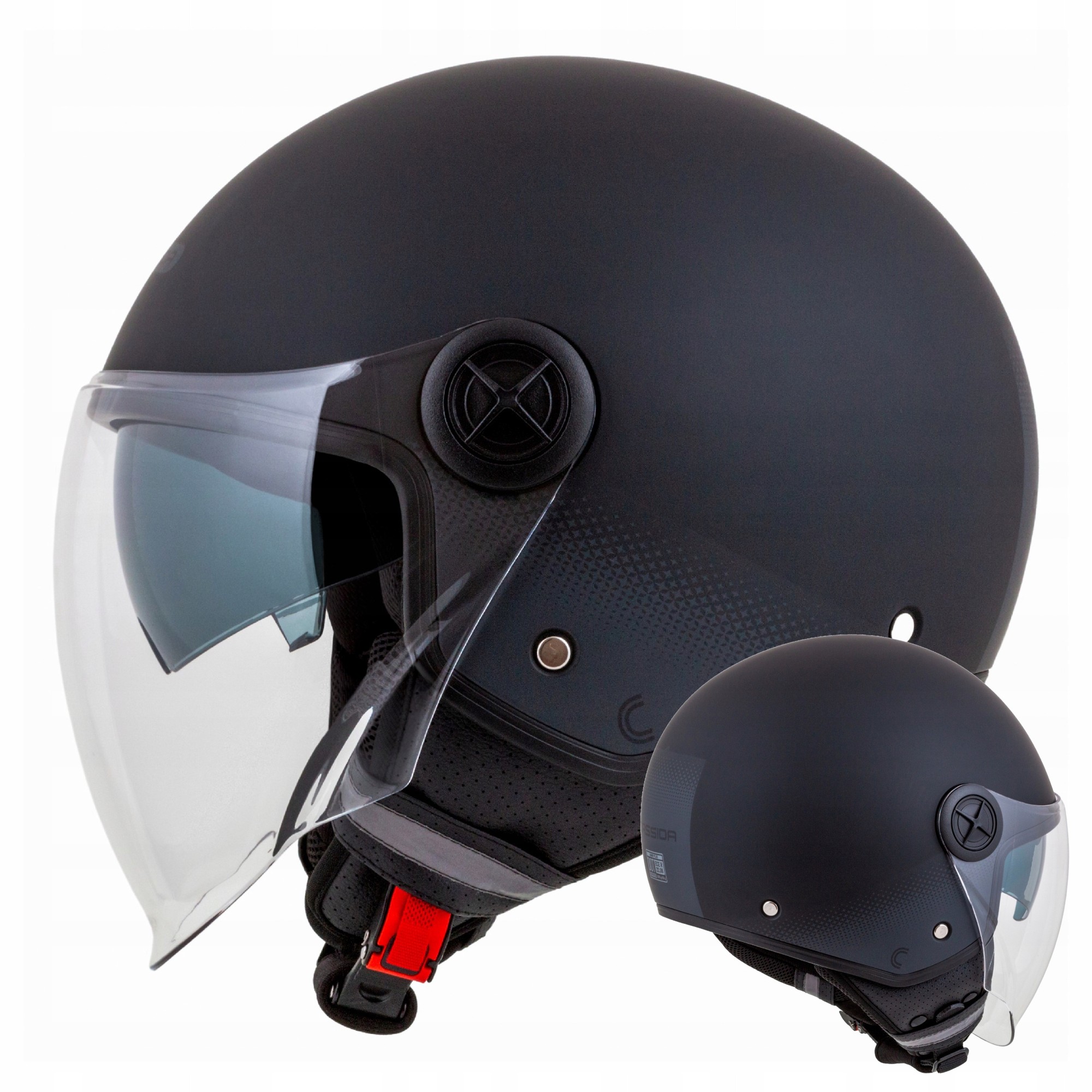 Helmë moto Cassida Handy Plus Jet, e hapur, XS, e zezë matt