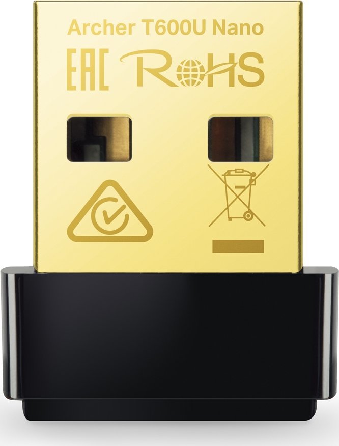 Wi-Fi адаптер TP-Link Archer T600U Nano, AC600, USB, црн