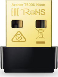 Wi-Fi адаптер TP-Link Archer T600U Nano, AC600, USB, црн