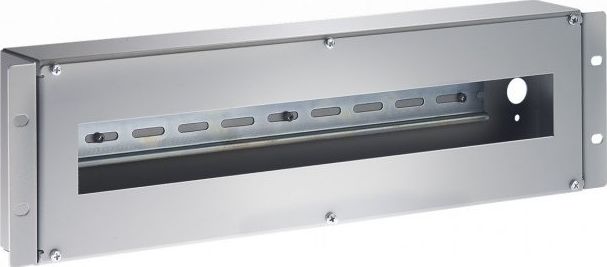 Рек рамка Intellinet 3U, со DIN шина 350mm, за ормар 19", светло сива