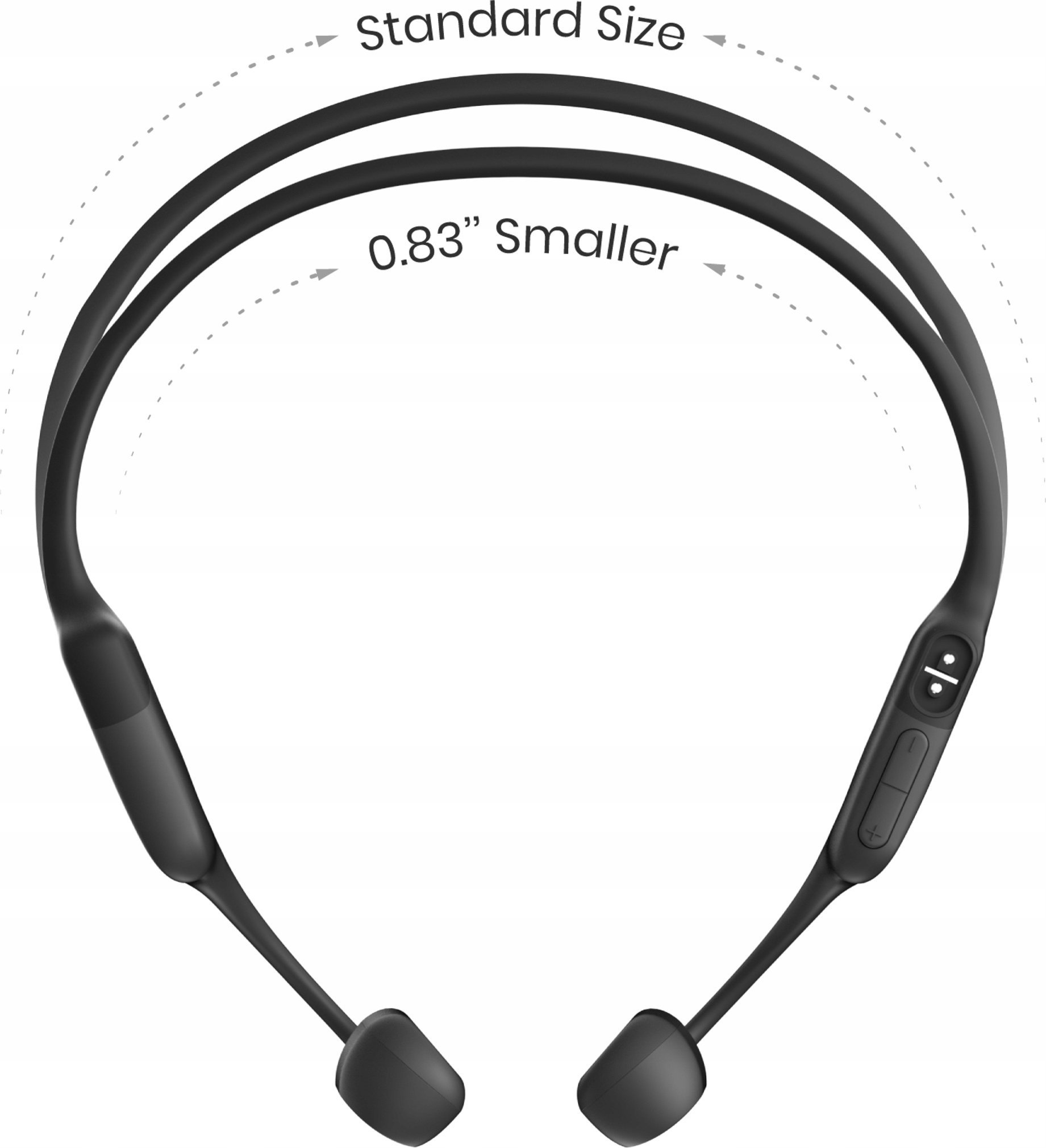 Kufje sportive me qafore Shokz OpenRun Mini, pa tela, Bluetooth, të zeza
