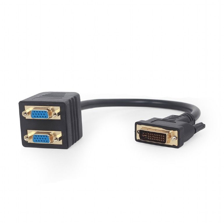 Адаптер Gembird A-DVI-2VGA-01, 0.3 м, црн