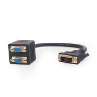 Адаптер Gembird A-DVI-2VGA-01, 0.3 м, црн