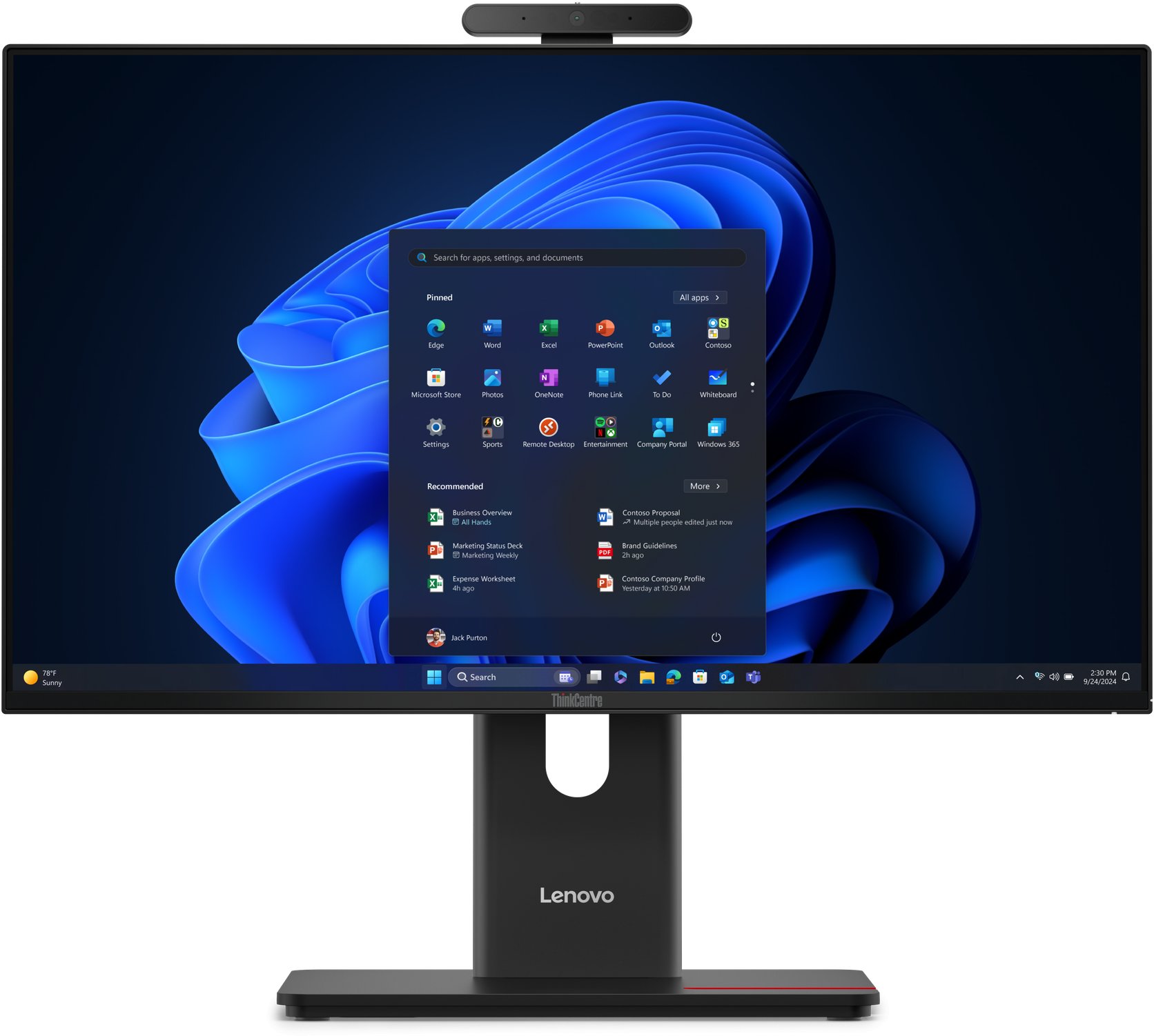 Компјутер All in One Lenovo ThinkCentre M70a G6, 23.8" FHD, Intel Core Ultra 5, 16GB RAM, 512GB SSD